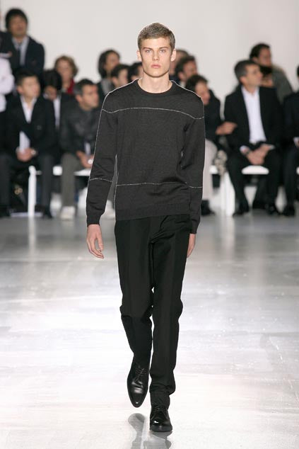 Jil Sander FW 2007 Raf Simons era metal woven knit sweater